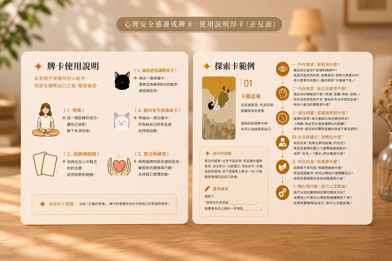 《心理安全感養成牌卡》｜從潛意識恐懼到內在安定的修復，蘇絢慧博士親自設計的心理練習工具